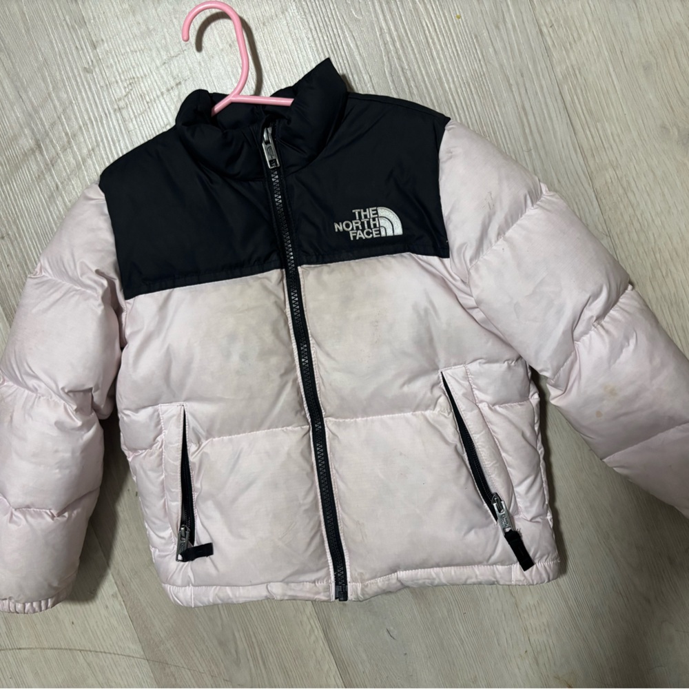 The North Face Kids' Light Pink and Black Puffer Jacket